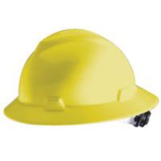 Picture of Hard-hat Ratchet-suspension Non-slotted Full-brim Yellow