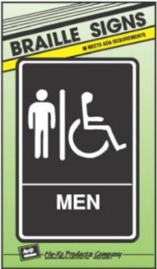 Picture of Men Restroom Braille Sign Plastic 6" x 9"