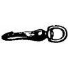 Picture of Spring-Snap Swivel Round-Eye Nickel 3/8" Overall length 2-1/2" Snap opening 7/32" 30-Pound Working L...