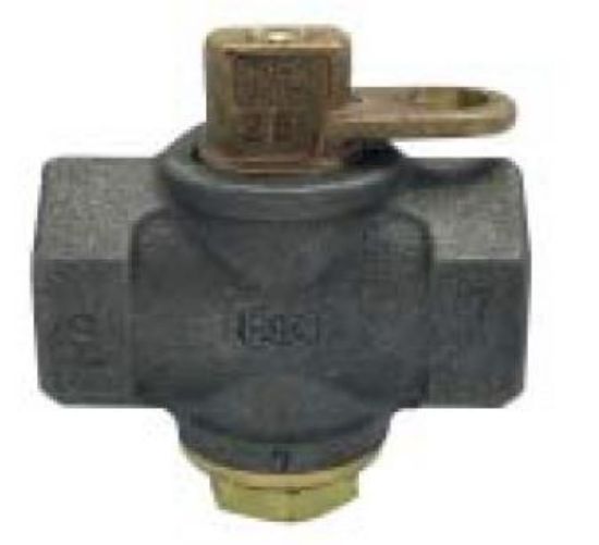 Picture of Gas-Meter-Valve Flat-Head Lock-Wing Black-Iron Body 3/4"