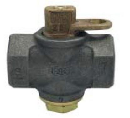 Picture of Gas-Meter-Valve Flat-Head Lockwing Black-Iron Body 1"