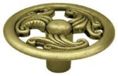 Picture of 1-1/2" Antique-Brass Wing Round Cabinet-Knob