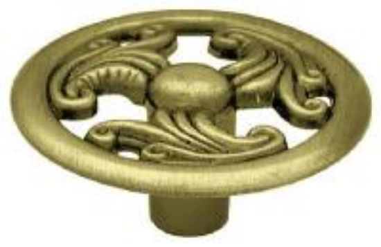 Picture of 1-1/2" Antique-Brass Wing Round Cabinet-Knob