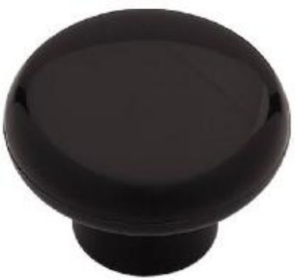 Picture of Round Knob Plastic Black 1-3/8"