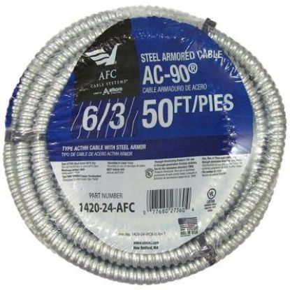Picture of AC-90 6-3 Copper Conductors Steel Armored-Cable 125'