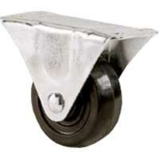 Picture of Plate-caster Rigid Rubber-wheel 125 Lb Weight Capacity 2" X 7/8" Diameter:2-in