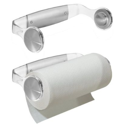 Picture of 2 Wall-Mount Paper-Towel-Holder Clear/Brushed Stainless-Steel