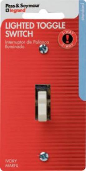 Picture of Lighting-Switch Toggle-Type Lighted Single-Pole Ivory 15-Amp