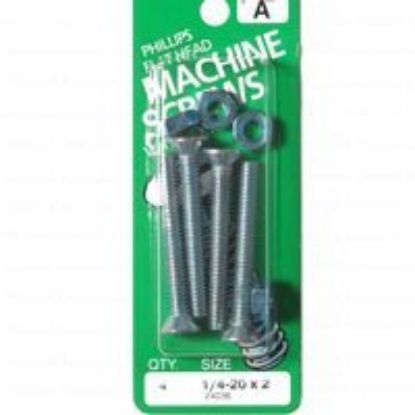 Picture of Machine-Screw With-Nuts Zinc-Plated 1/4-20 TPI 20 x 2"