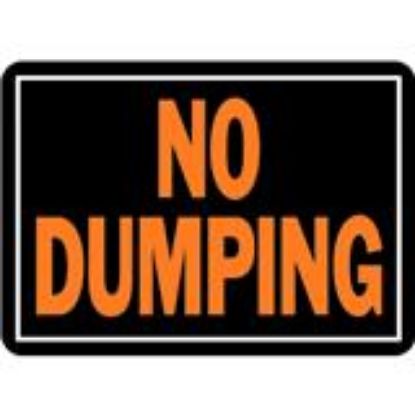 Picture of Sign "No Dumping" Black/Orange Aluminum 10" x 14"