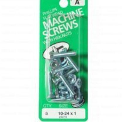 Picture of Machine-Screw With-Nuts Zinc-plated #10-24 X 1"