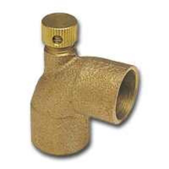 Picture of 3/4 Cast-Brass Copper 90°-Elbow C X C With Capped Drain