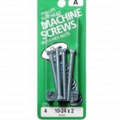 Picture of Machine-Screw With-Nuts Zinc-Plated #10-24 x 2"