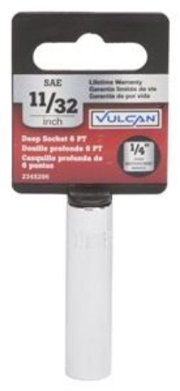 Picture of Deep-socket 6-point Chrome-vanadium-steel 1/4"-drive 11/32"