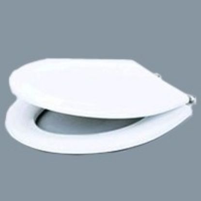 Picture of Toilet-Seat Wood White Satin-Nickel Hinges