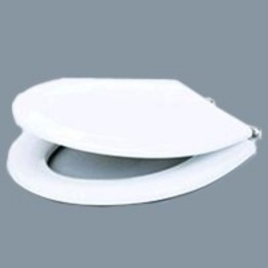 Picture of Toilet-Seat Wood White Satin-Nickel Hinges