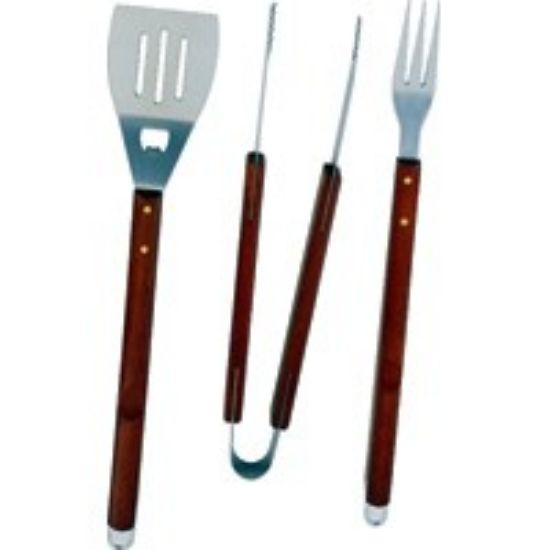Picture of Barbecue Tool Set 3-piece W/wood Handle