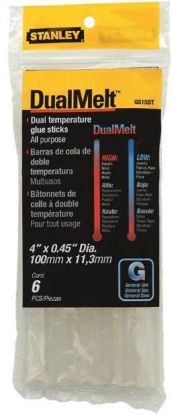 Picture of Hot-Melt Glue-Stick General-Use Dual-Temperature Hot-Melt 4" x 0.45" Diameter 6Ct