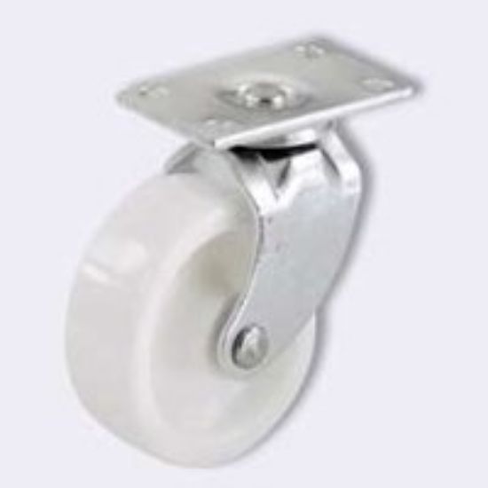 Picture of Plate-Caster Swivel White Plastic Wheel 1-1/4" 40-Pound Load Capacity