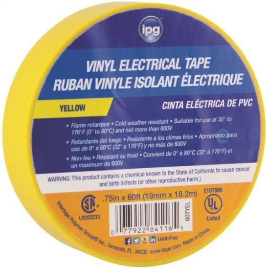 Picture of Electrical-Tape Vinyl Yellow 3/4"