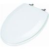 Picture of Toilet-Seat Wood-Material White With Chrome Hinges