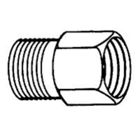 Picture of Flare Adapter Chrome 3/8" M CMP x 3/8" F FLARE