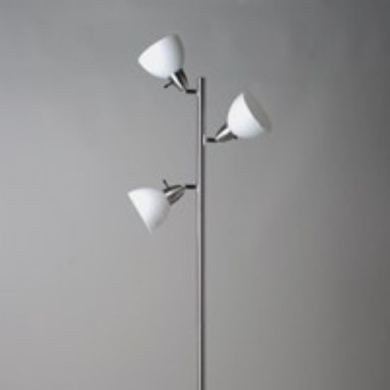 Picture of Floor-lamp Tree-style 3-bulb Satin-nickel
