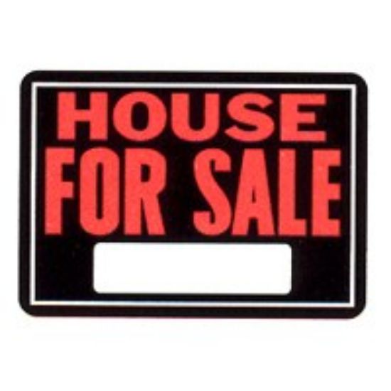 Picture of Sign "House For Sale" Black/Orange Aluminum 10" x 14"