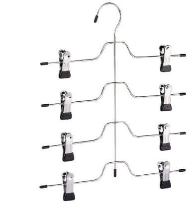 Picture of Clothes-Hanger w/ Clips Black/Chrome Vinyl 4 Tier