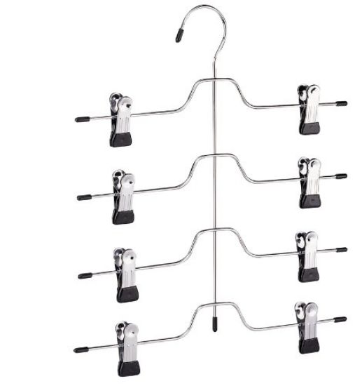 Picture of Clothes-Hanger w/ Clips Black/Chrome Vinyl 4 Tier