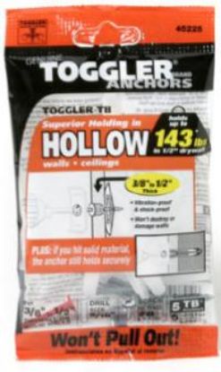 Picture of Tb Hollow-wall Anchors With-Screws 5 Anchors 5 #8 Screws & 1 Key 3/8"-1/2"