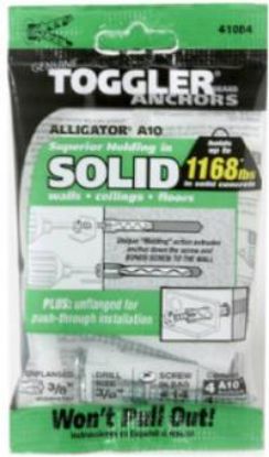 Picture of 4 A10 Flangeless Anchors & 4 #14 x 2-1/4" Screws In Bag 3/8" Drill Size