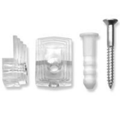 Picture of Mirror Clips Plastic Clear Adjustable 1/4"