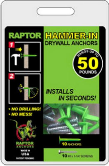Picture of Hammer-In Drywall-Anchor With-Screws 50-Pounds-Working-Load-Limit