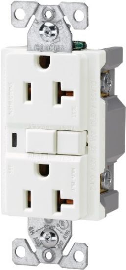 Picture of Electrical-Outlet 20-Amp 125-Volt Duplex-Receptacle Self-Testing Double-Pole 3-Wire White