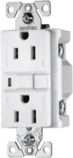 Picture of 15-Amp 125-Volt -Receptacle Self-Test Double-Pole 3-Wire White