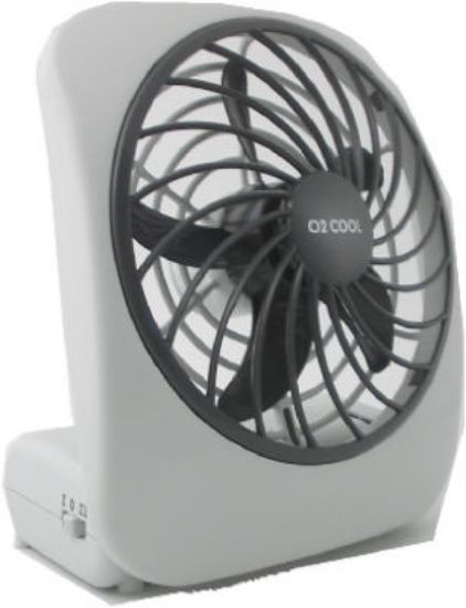 Picture of 5" Desktop Fan White Uses 2 D Cell Batteries