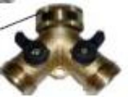 Picture of Siamese-Connection With Shut-Off Brass 3/4"