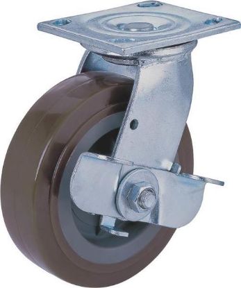 Picture of 6" X 2" Plate-caster Swivel With Brake Polyurethane 500 Lb