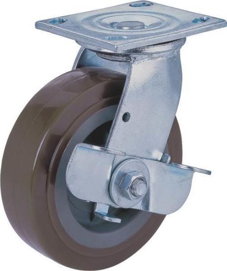 Picture of 6" X 2" Plate-caster Swivel With Brake Polyurethane 500 Lb