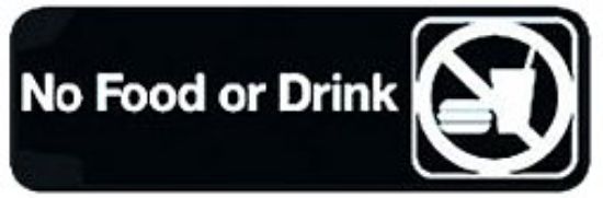 Picture of Sign 3" x 9" Plastic- No Food or Drink