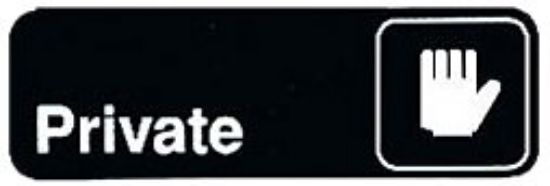 Picture of Sign 3" x 9" Plastic- Private