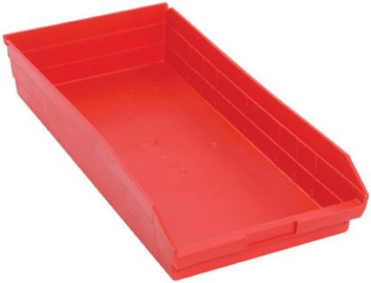 Picture of 23-5/8" x 11-1/8" x 4" (LxWxH) Polyethylene Shelf-Bin Red