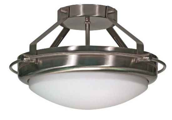 Picture of Polaris Light-Fixture Semi-Flush-Mount Brushed-Nickel 2 x