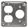 Picture of Electrical-Box-Cover Square Steel 4" 1/2" Rise Single Duplex Single-Receptacle 1.620
