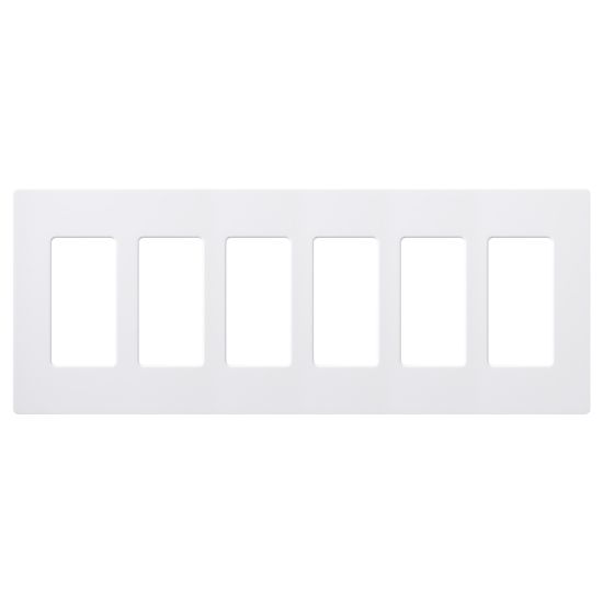 Picture of Screw-Less 6 Gang White Wall-Plate