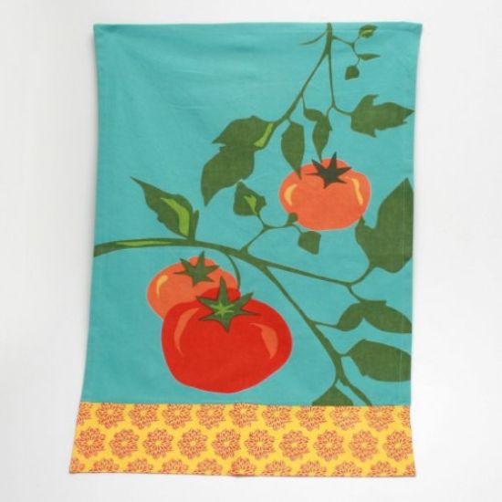 Picture of Dish-Towel Aqua Tomato w/Brorder