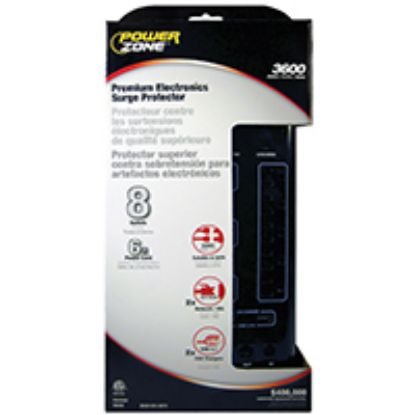 Picture of Power-Strip Surge-Protector 8-outlet 6-foot Cord 3600-joule Black