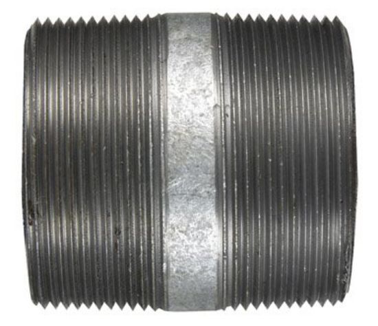Picture of Galvanized-Plumbing Carbon-Steel Galvanized-Finish Pipe-Nipple 3" x 3"