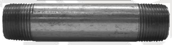 Picture of Galvanized-Plumbing Carbon-Steel Galvanized-Finish Pipe-Nipple 3" x Close